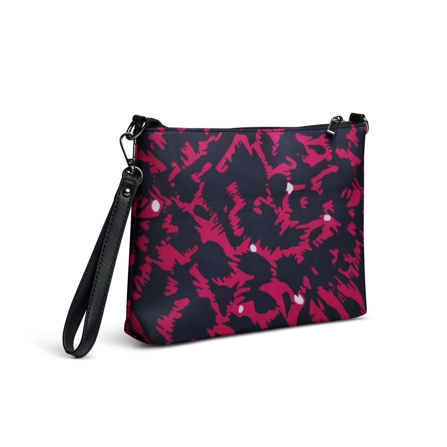 Pink Leopard Ankara Crossbody Bag