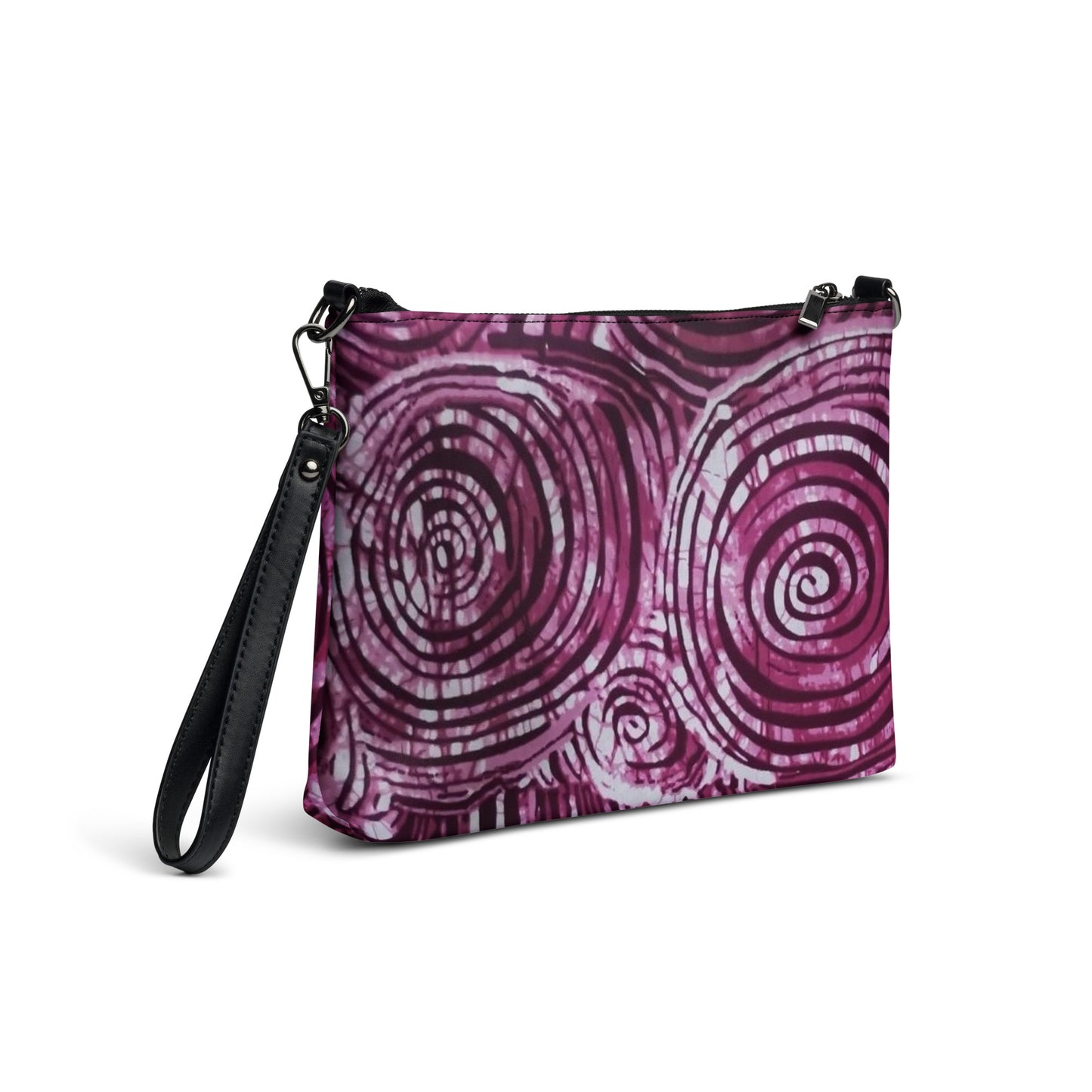 Pink Swirls Adire Crossbody Bag