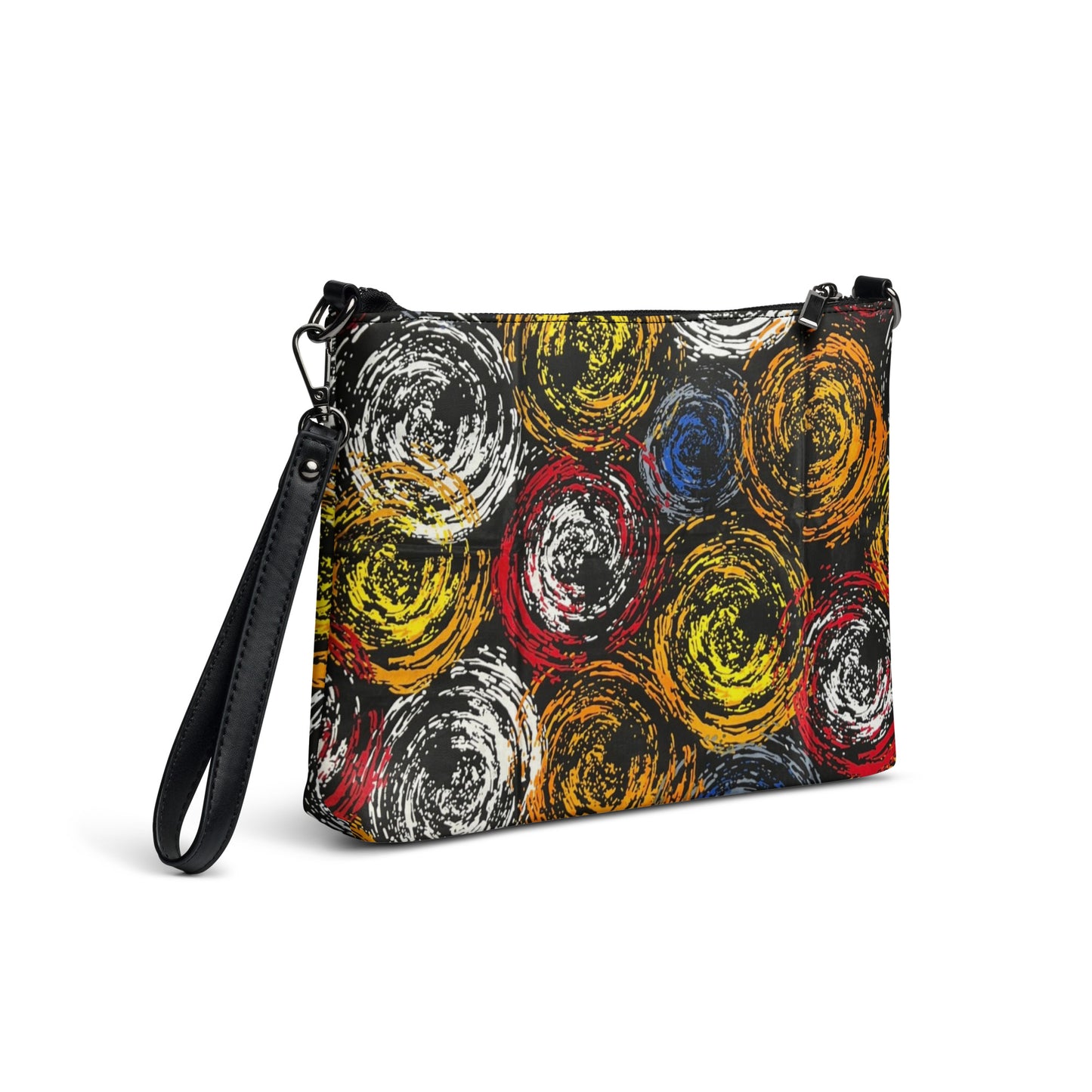 Vibrant Colourful Swirls Ankara Crossbody Bag