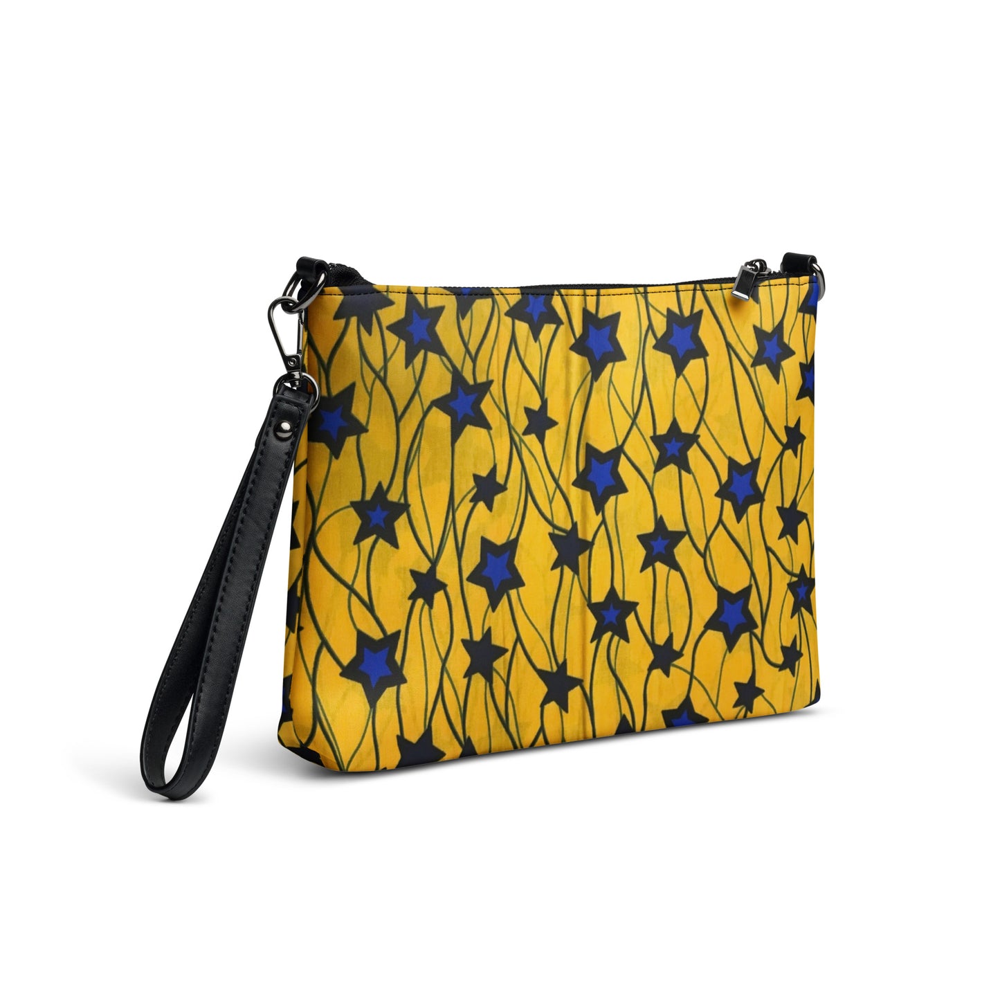 Yellow Blue Star Ankara Crossbody Bag