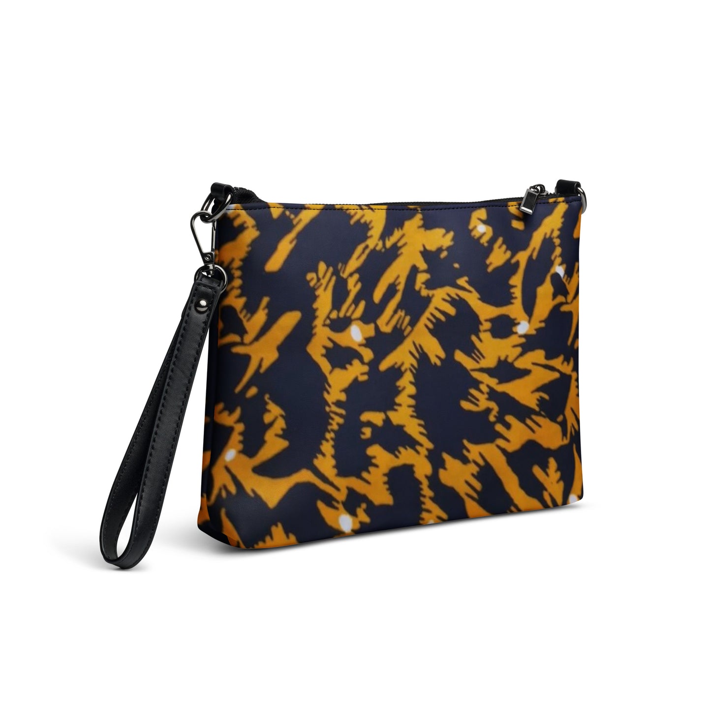 Yellow Leopard Ankara Crossbody Bag