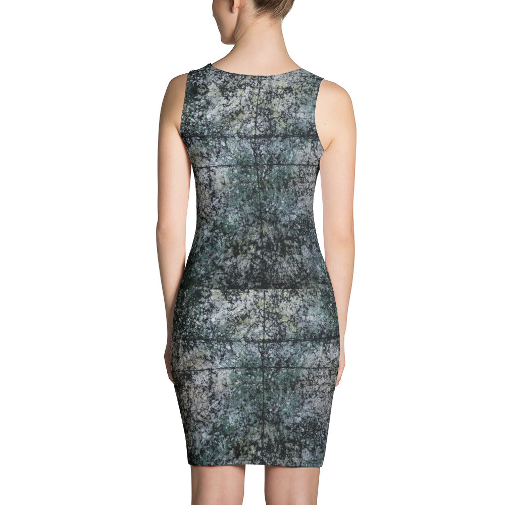 Dark Green Adire Bodycon Dress