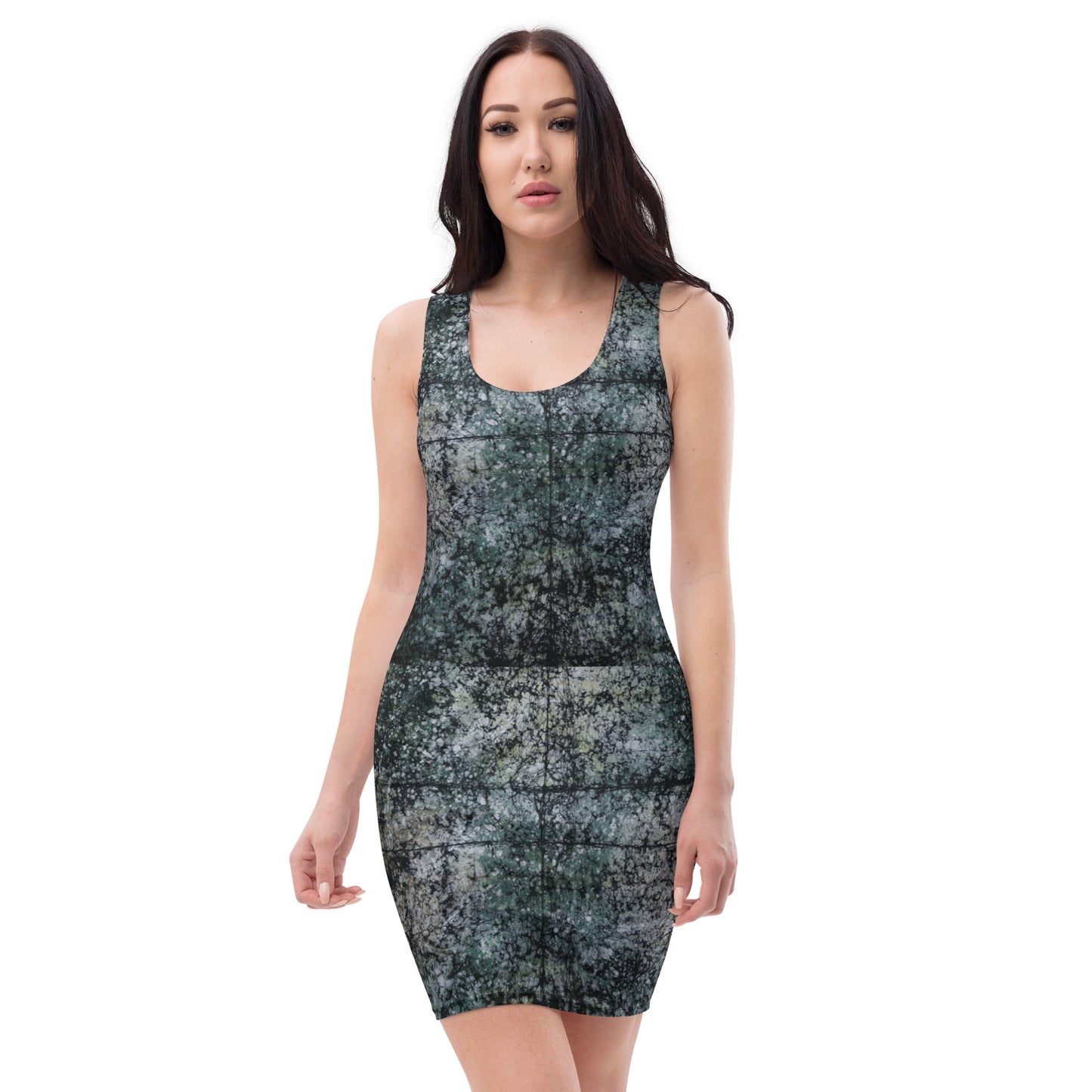 Dark Green Adire Bodycon Dress