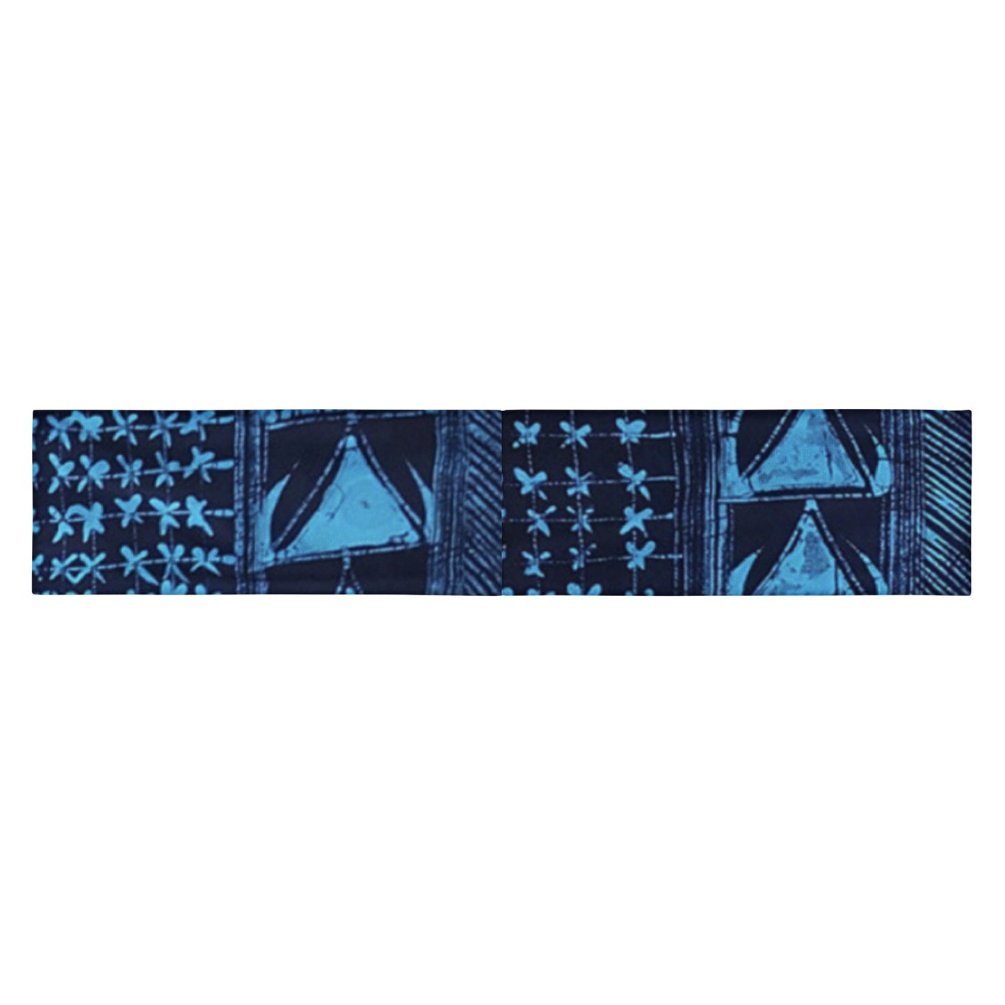 Black And Turquoise Shapes Adire Headband