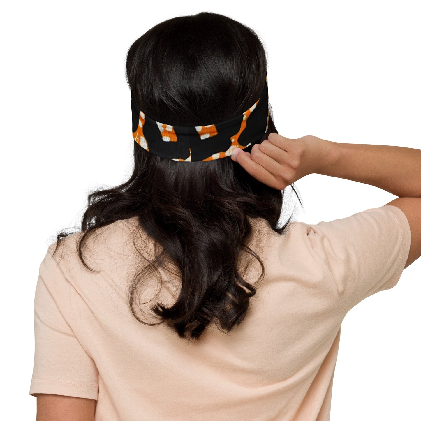 Green Orange Leopard Headband