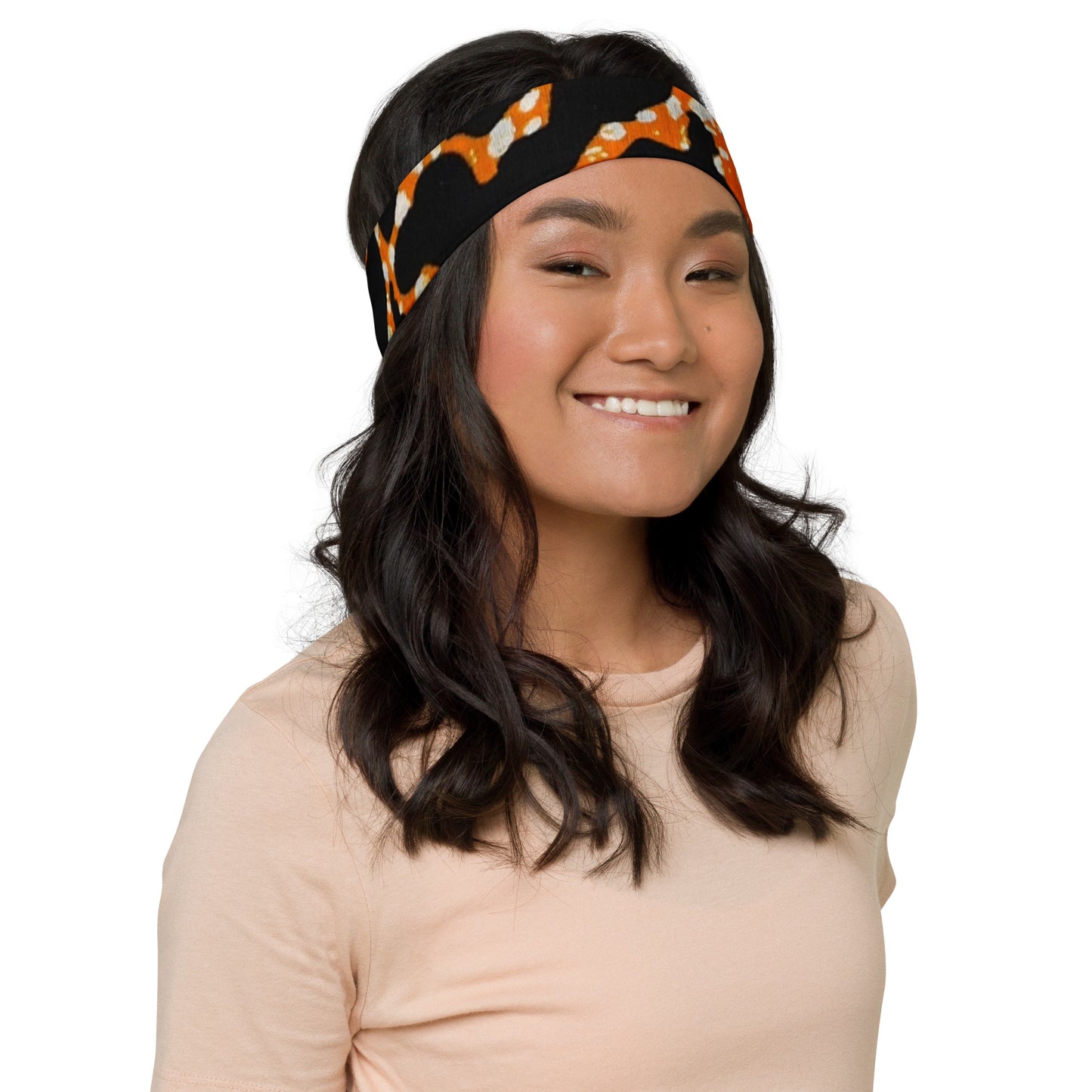 Green Orange Leopard Headband