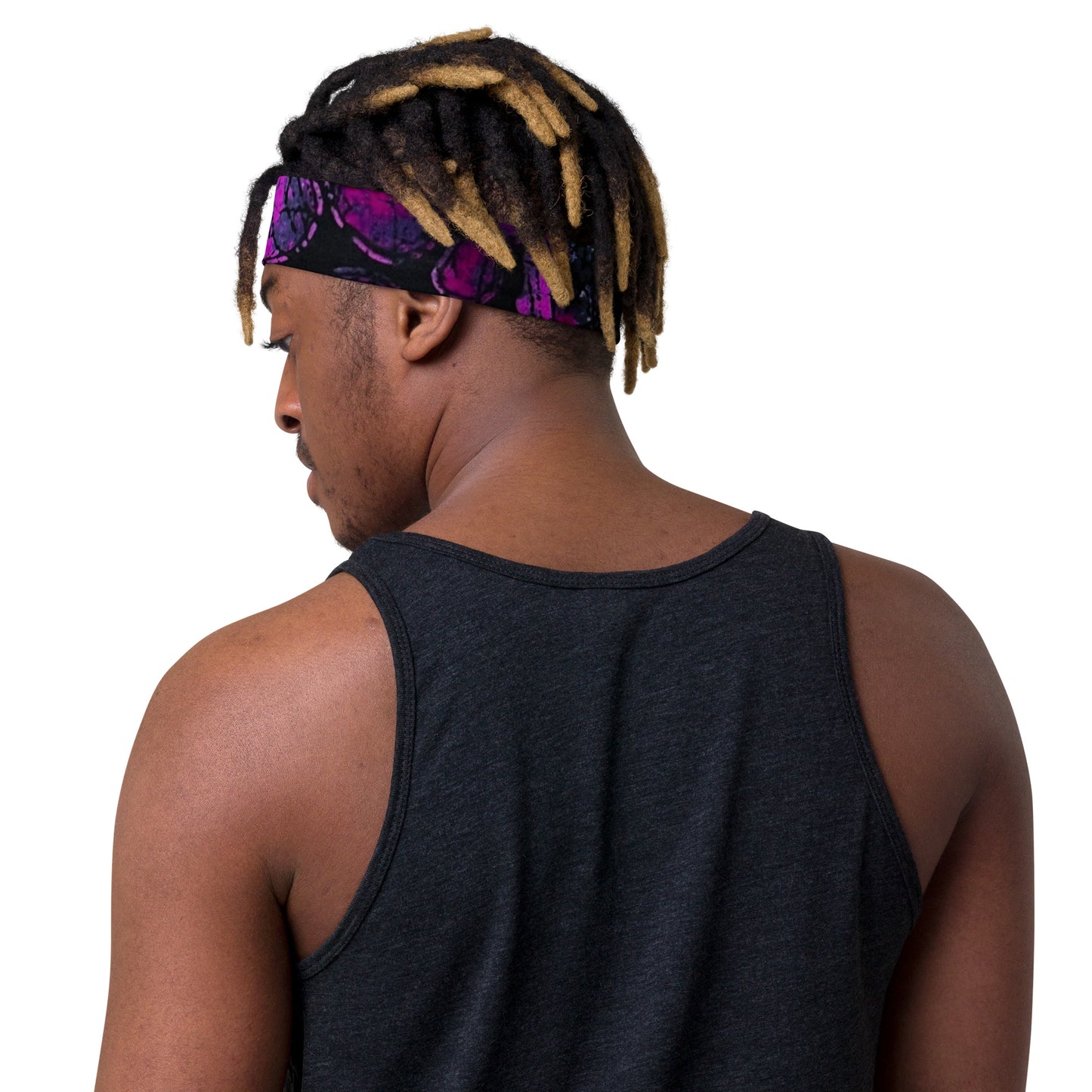 Purple Black Ankara Headband