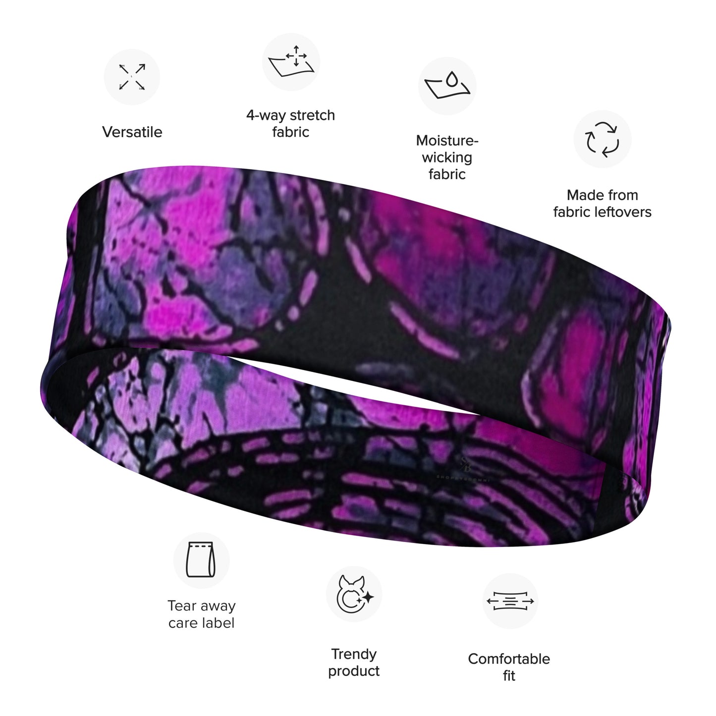 Purple Black Ankara Headband