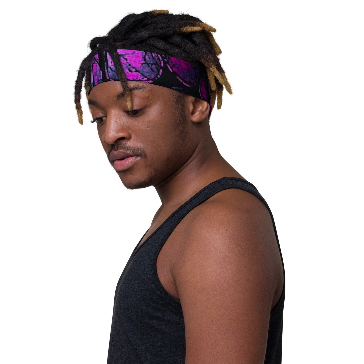 Purple Black Ankara Headband