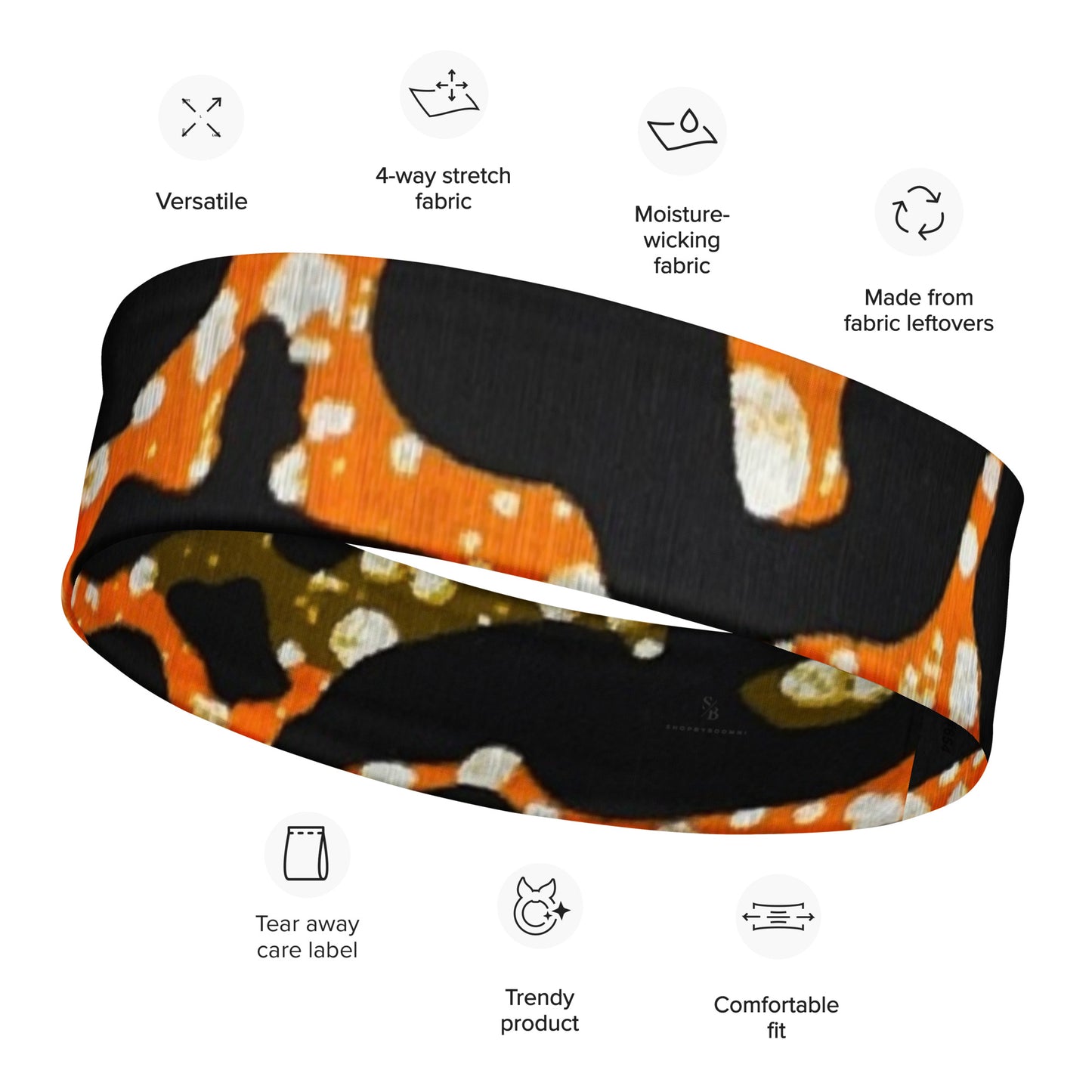 Green Orange Leopard Headband