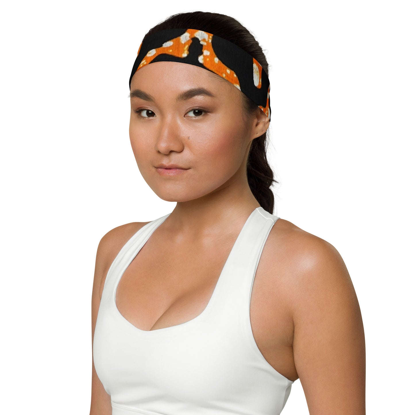 Green Orange Leopard Headband