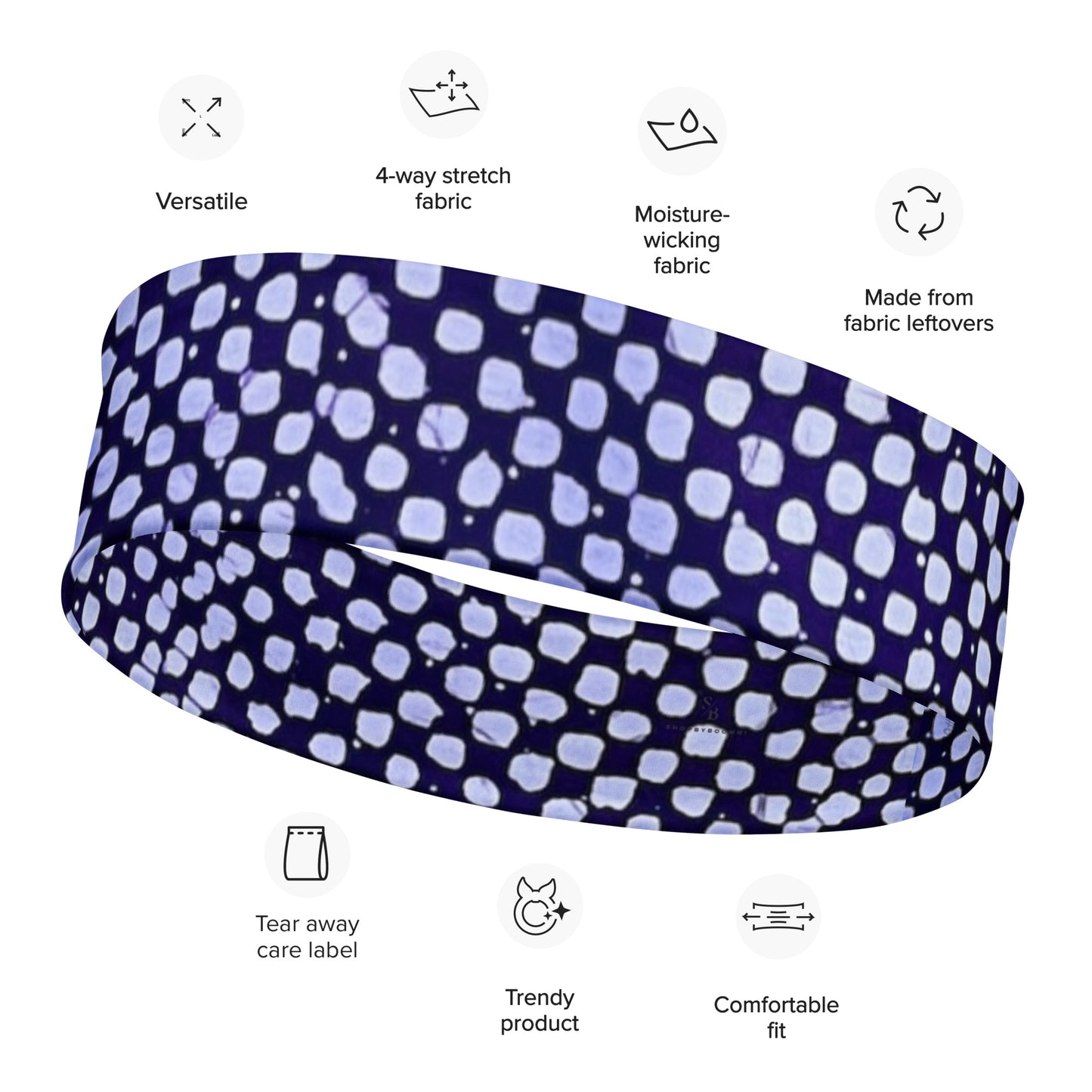 Purple & White Dots Headband