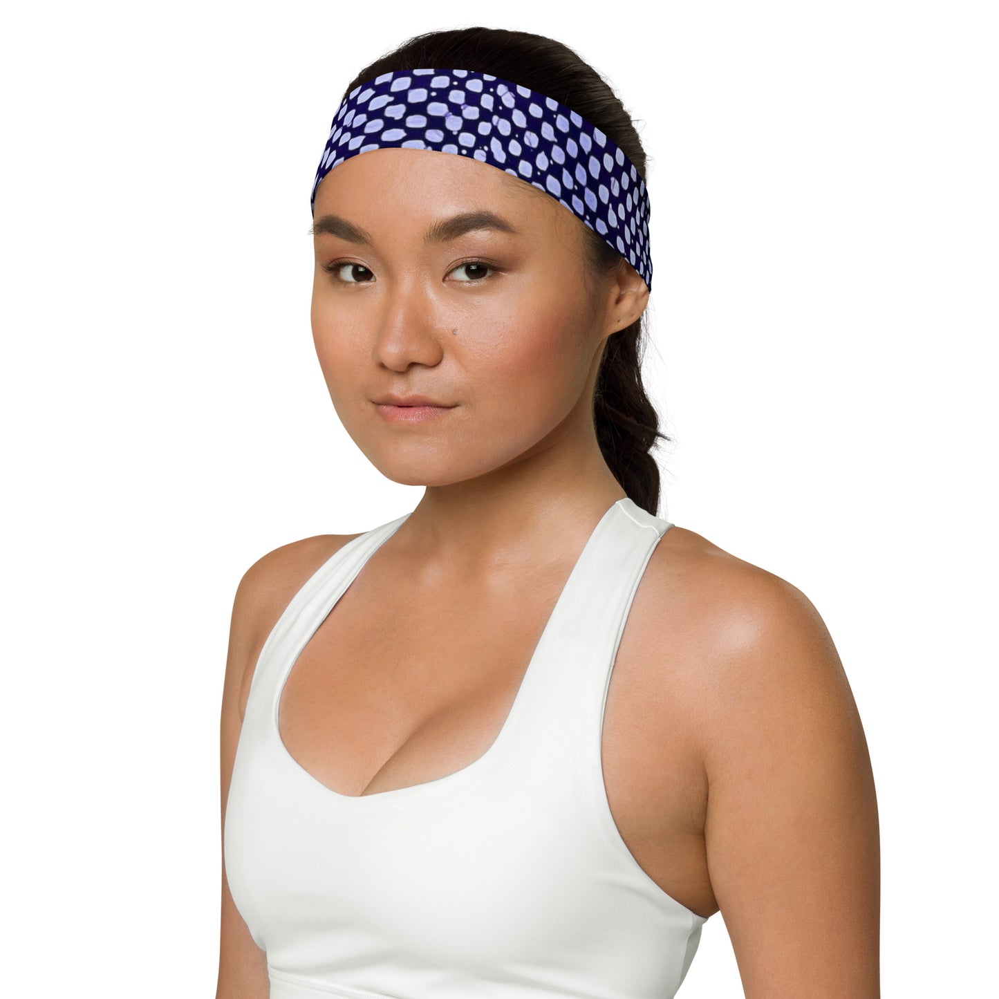 Purple & White Dots Headband