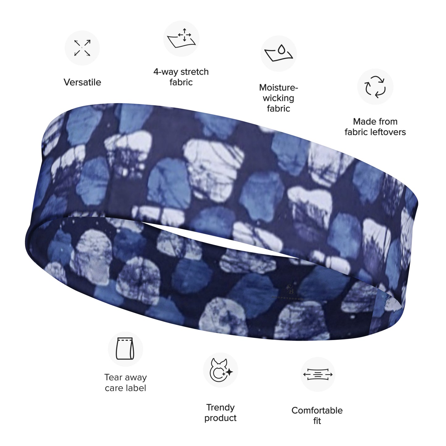 Blue Dotted Headband