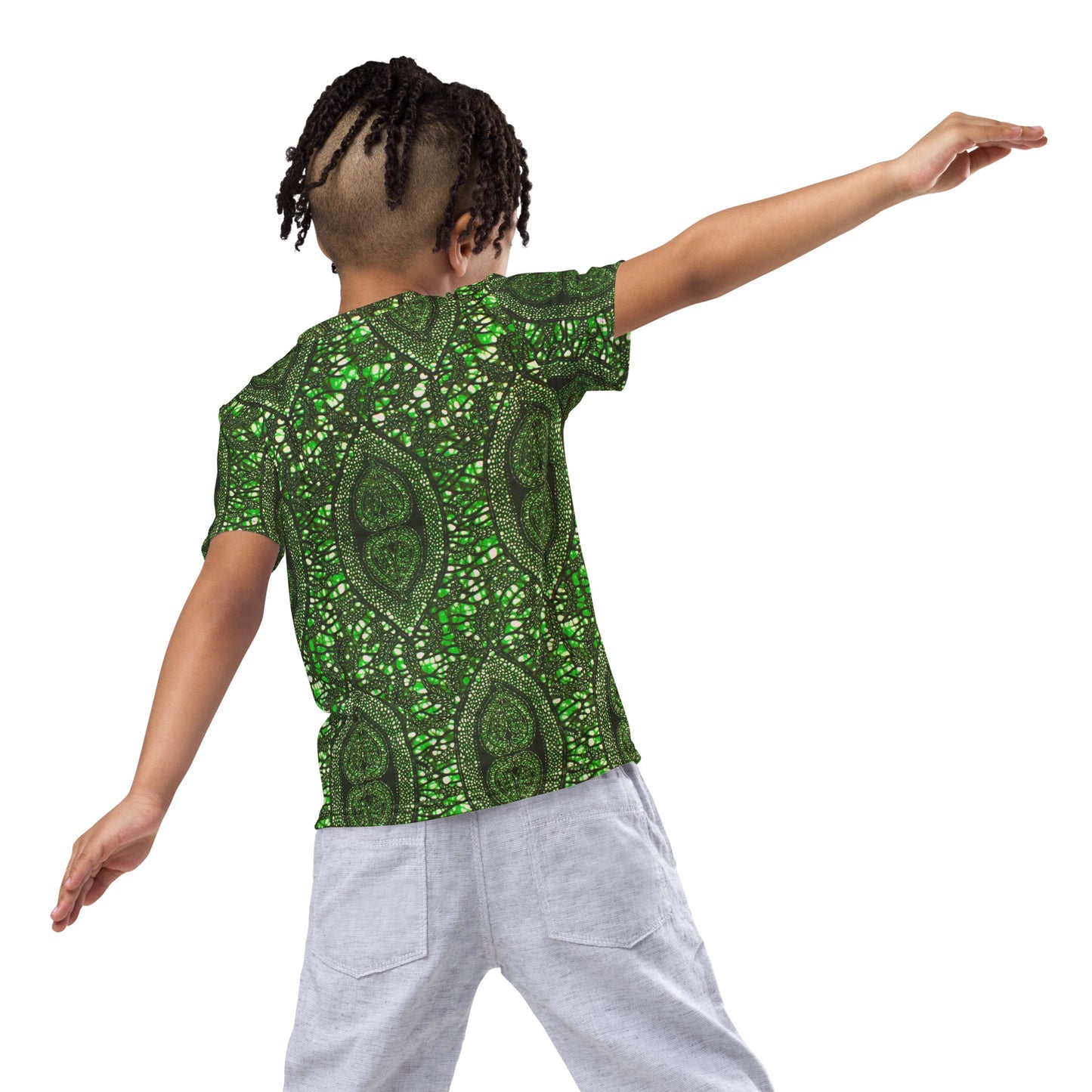 Green Peas Ankara Kids Crew Neck T-shirt