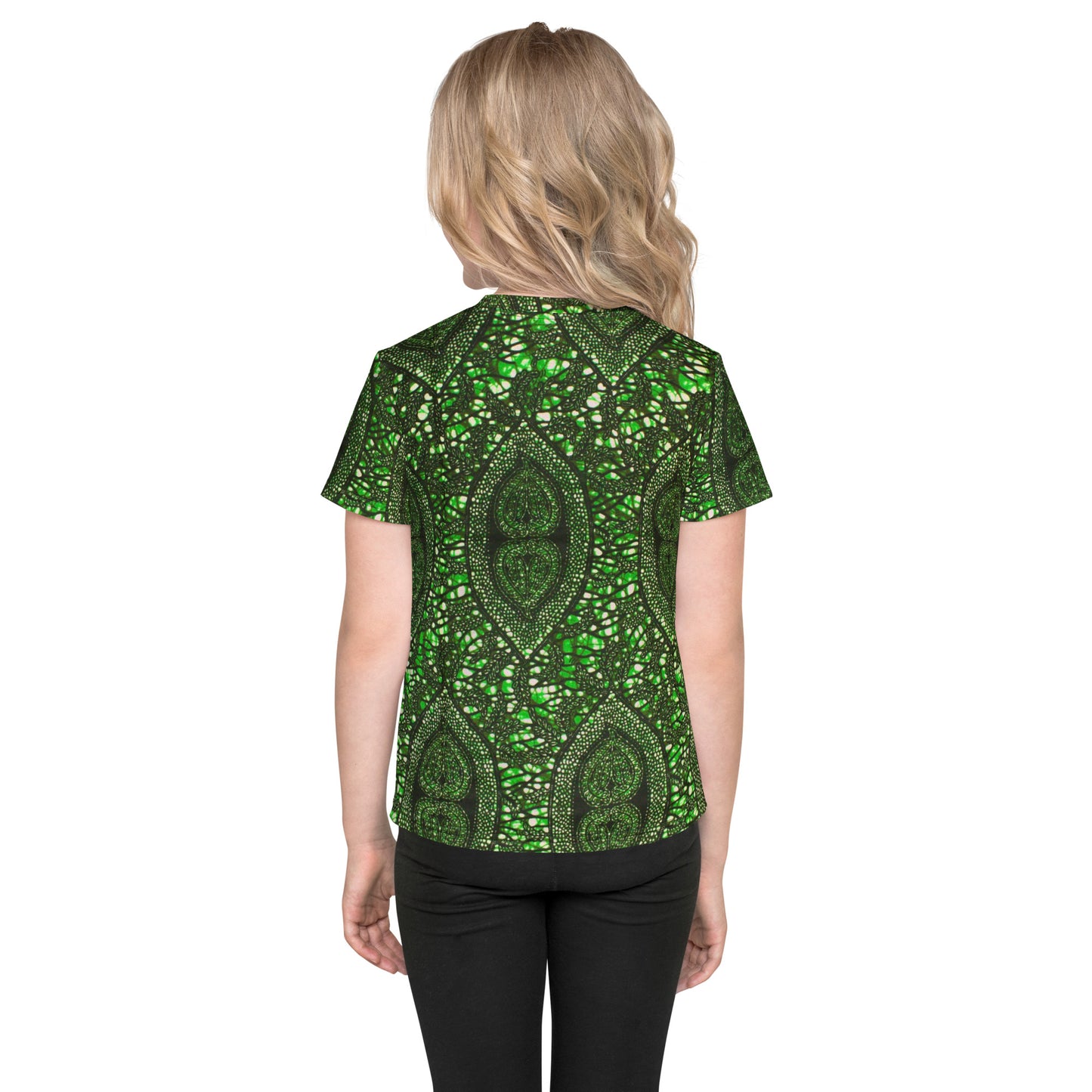 Green Peas Ankara Kids Crew Neck T-shirt