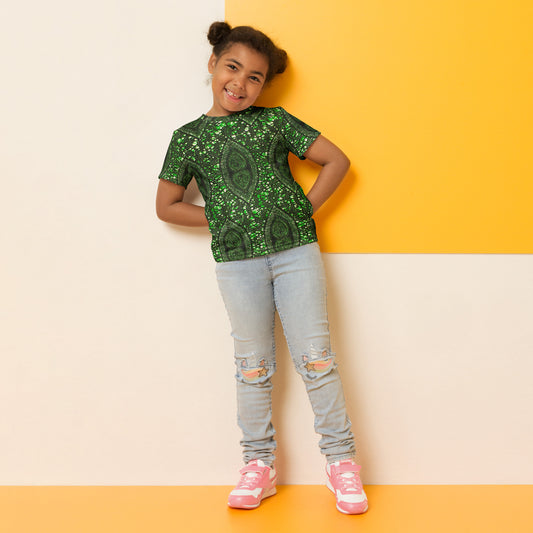 Green Peas Ankara Kids Crew Neck T-shirt