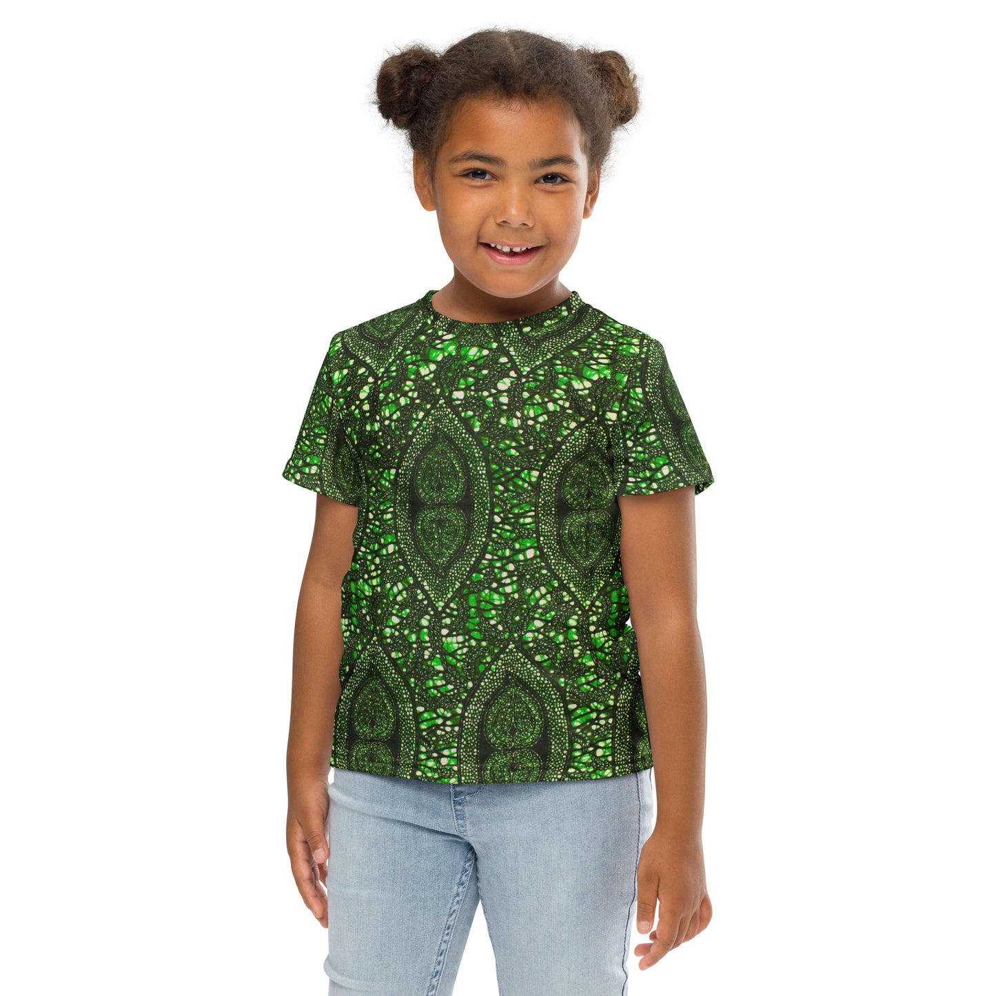 Green Peas Ankara Kids Crew Neck T-shirt