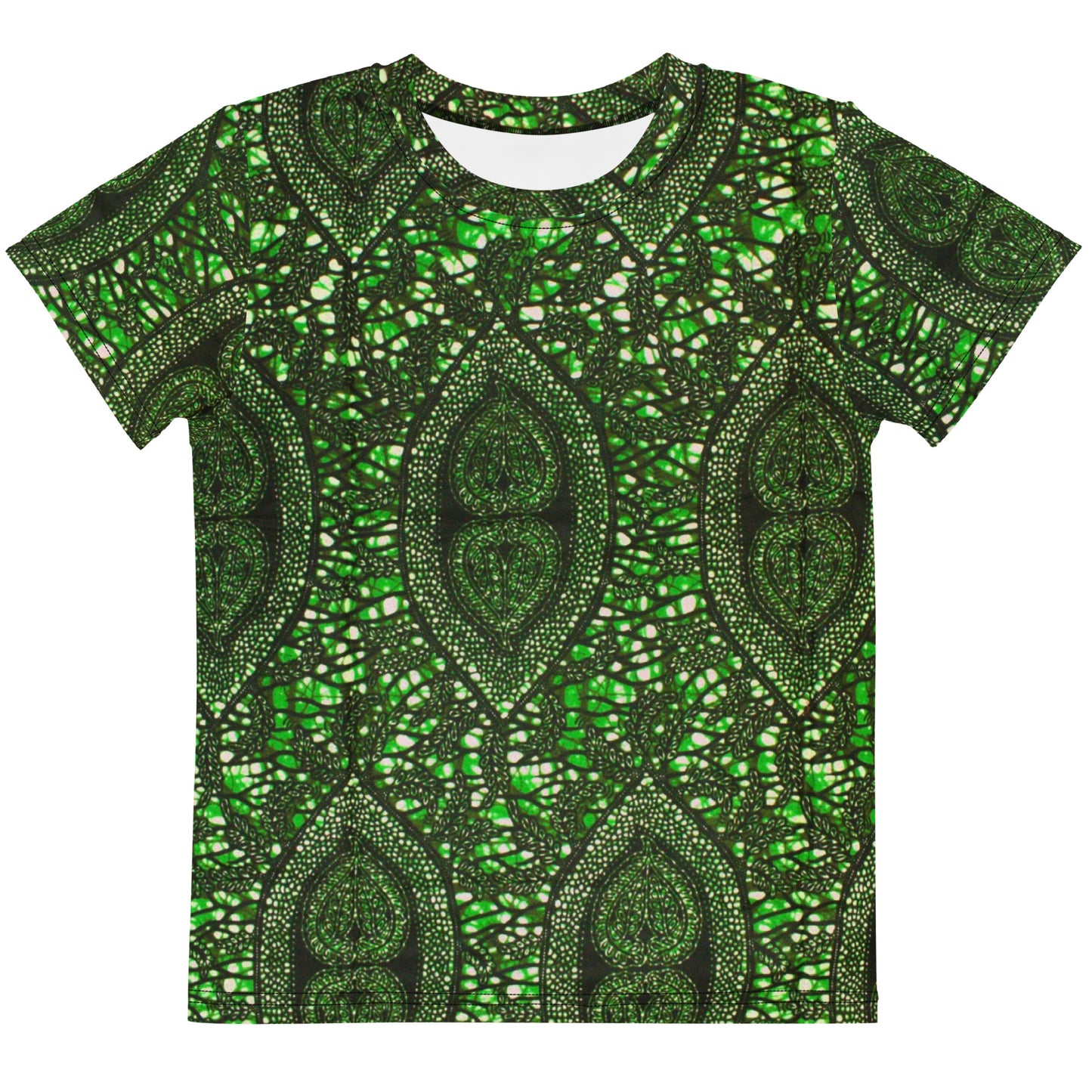 Green Peas Ankara Kids Crew Neck T-shirt