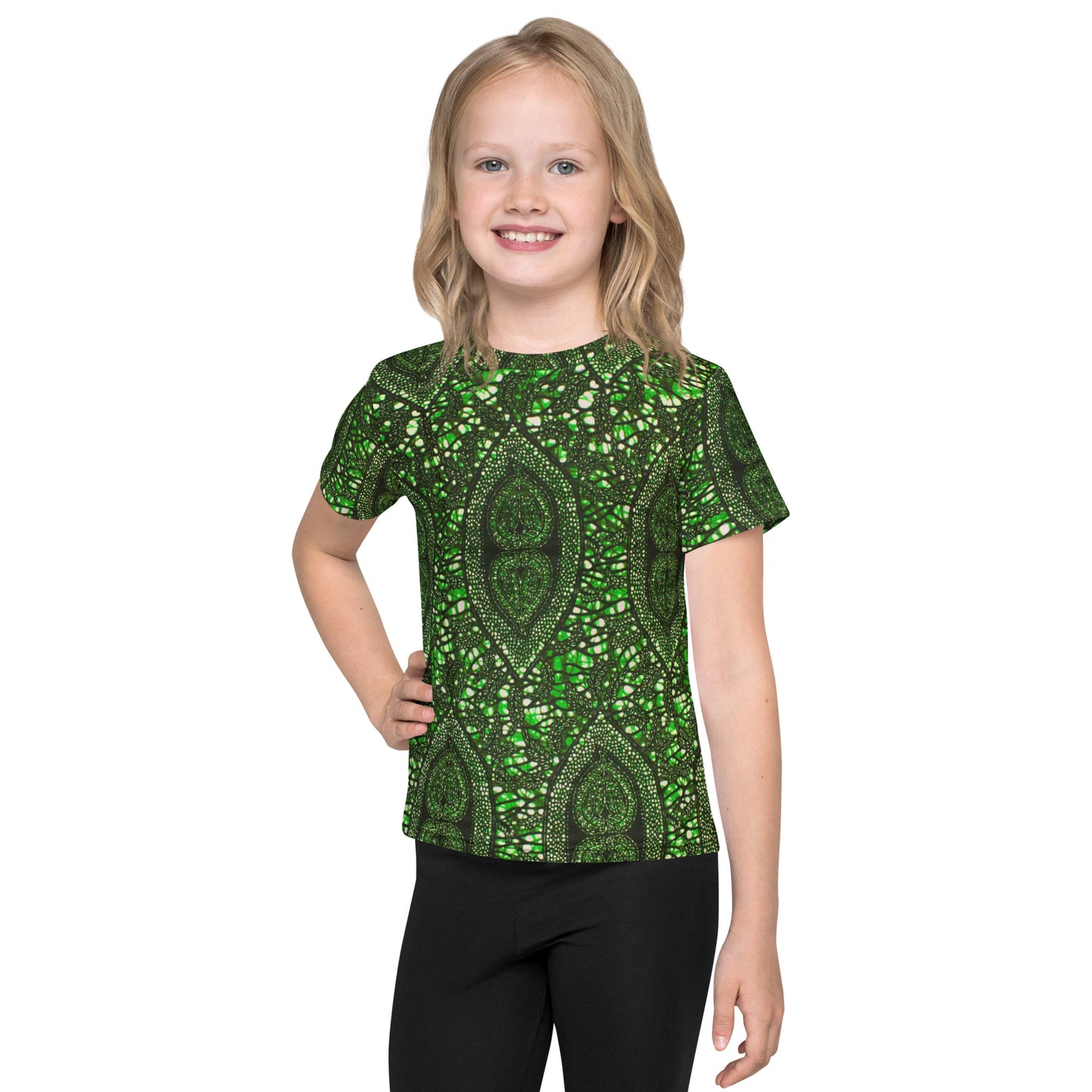 Green Peas Ankara Kids Crew Neck T-shirt