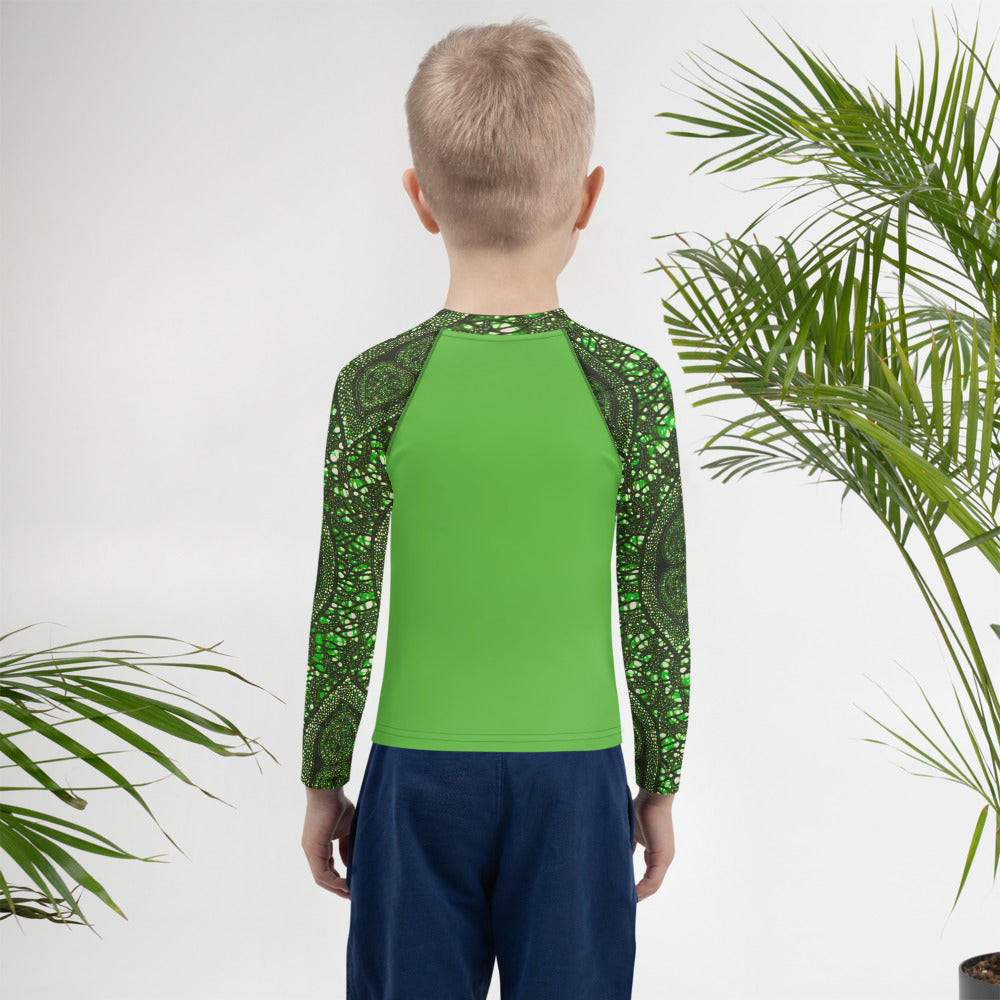 Green Peas Ankara Kids Rash Guard