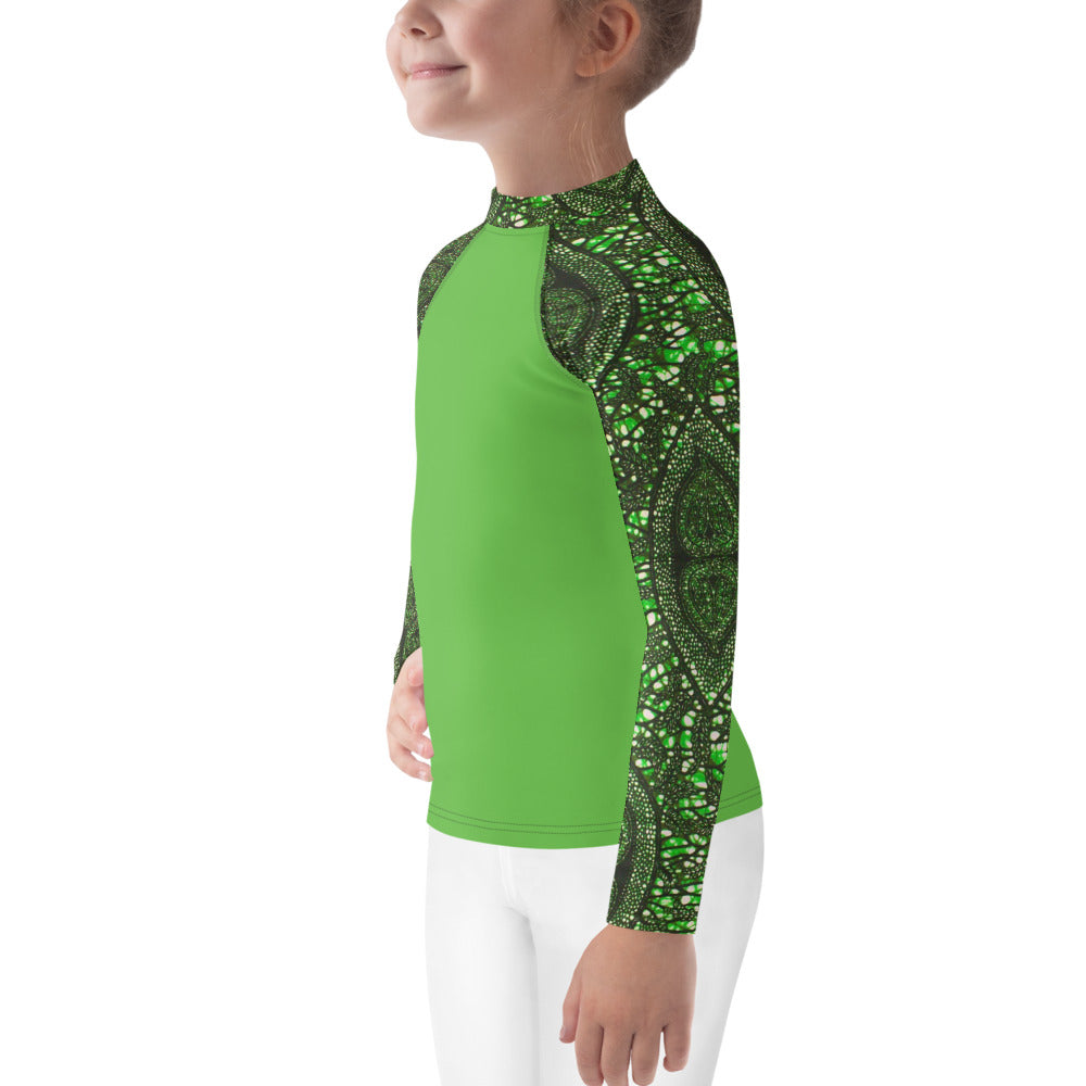 Green Peas Ankara Kids Rash Guard