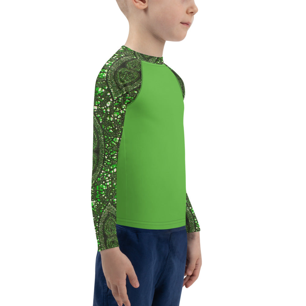 Green Peas Ankara Kids Rash Guard