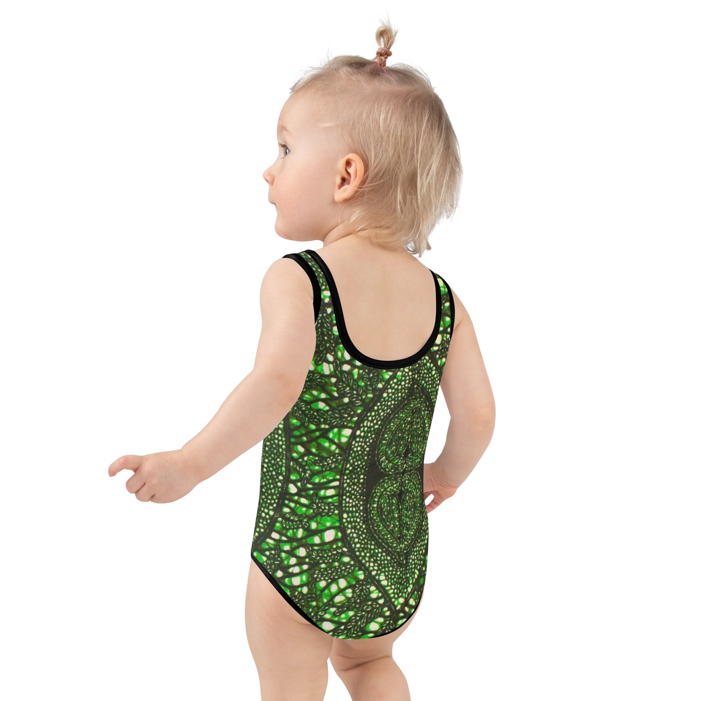 Green Peas Ankara Kids Swimsuit