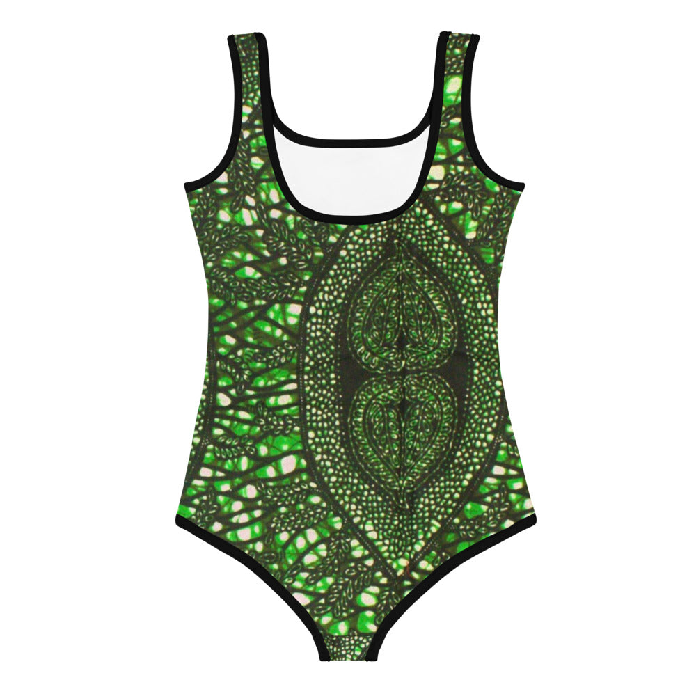 Green Peas Ankara Kids Swimsuit