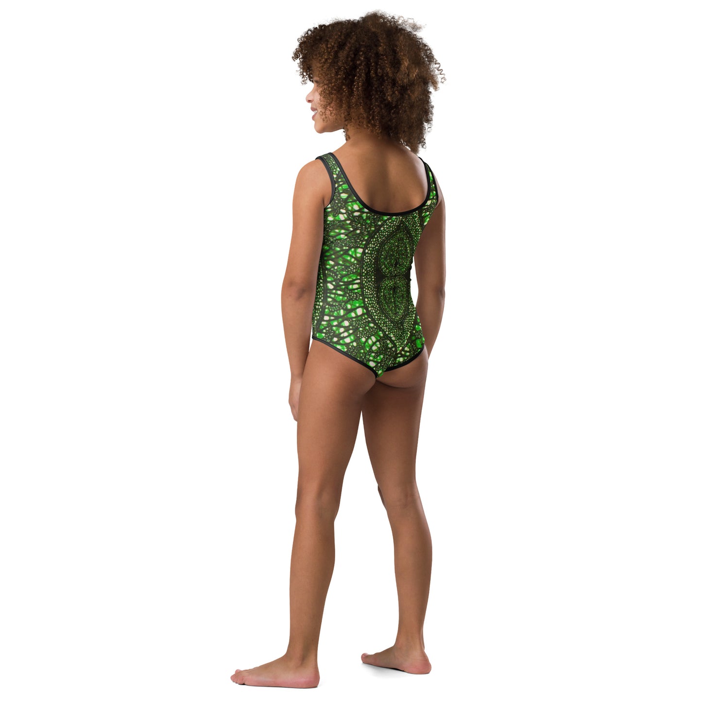 Green Peas Ankara Kids Swimsuit