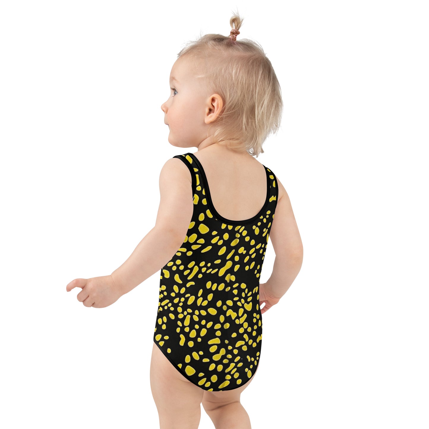 Yellow Dots Adire Kids Swimsuit