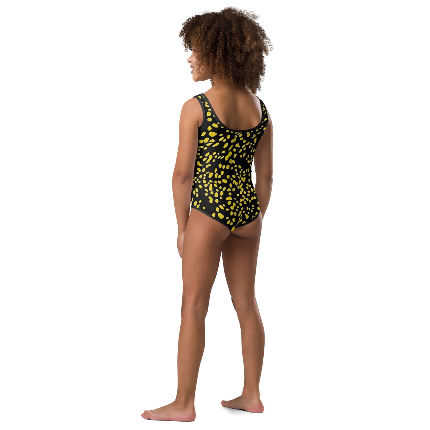 Yellow Dots Adire Kids Swimsuit