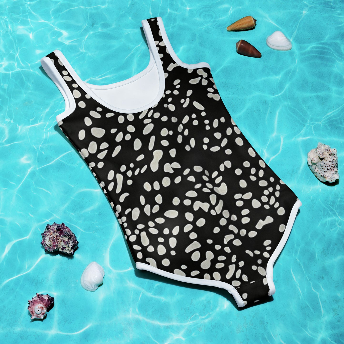 White Dots Adire Kids Swimsuit