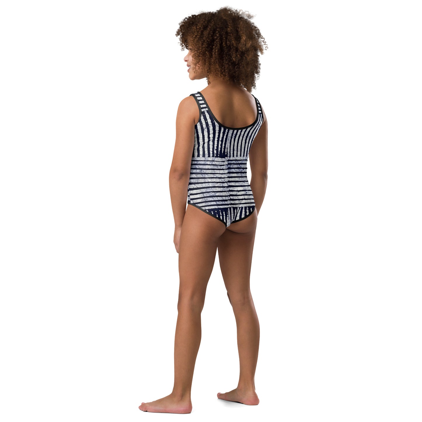 Stripey Adire Kids Swimsuit