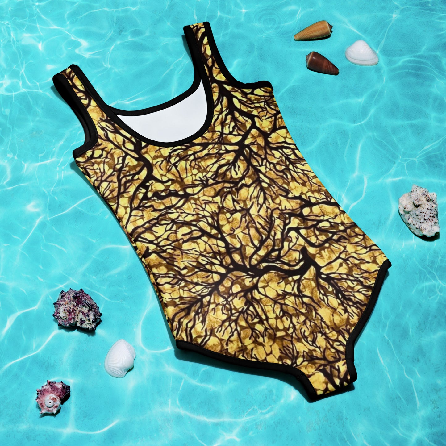 Trees Adire Kids Swimsuit