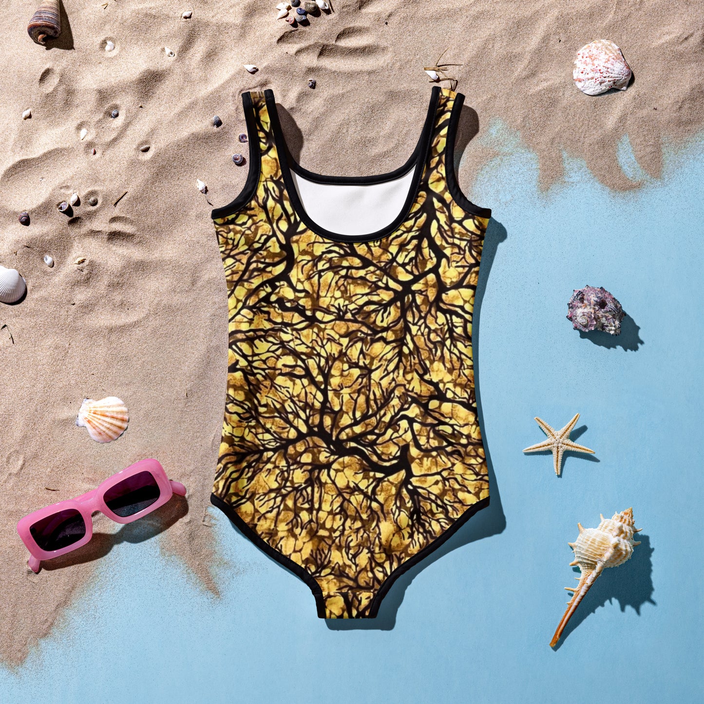 Trees Adire Kids Swimsuit