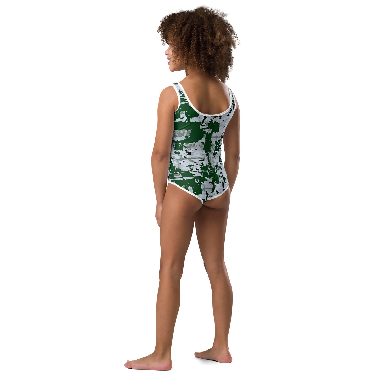 Green Camo Adire Kids Swimsuit