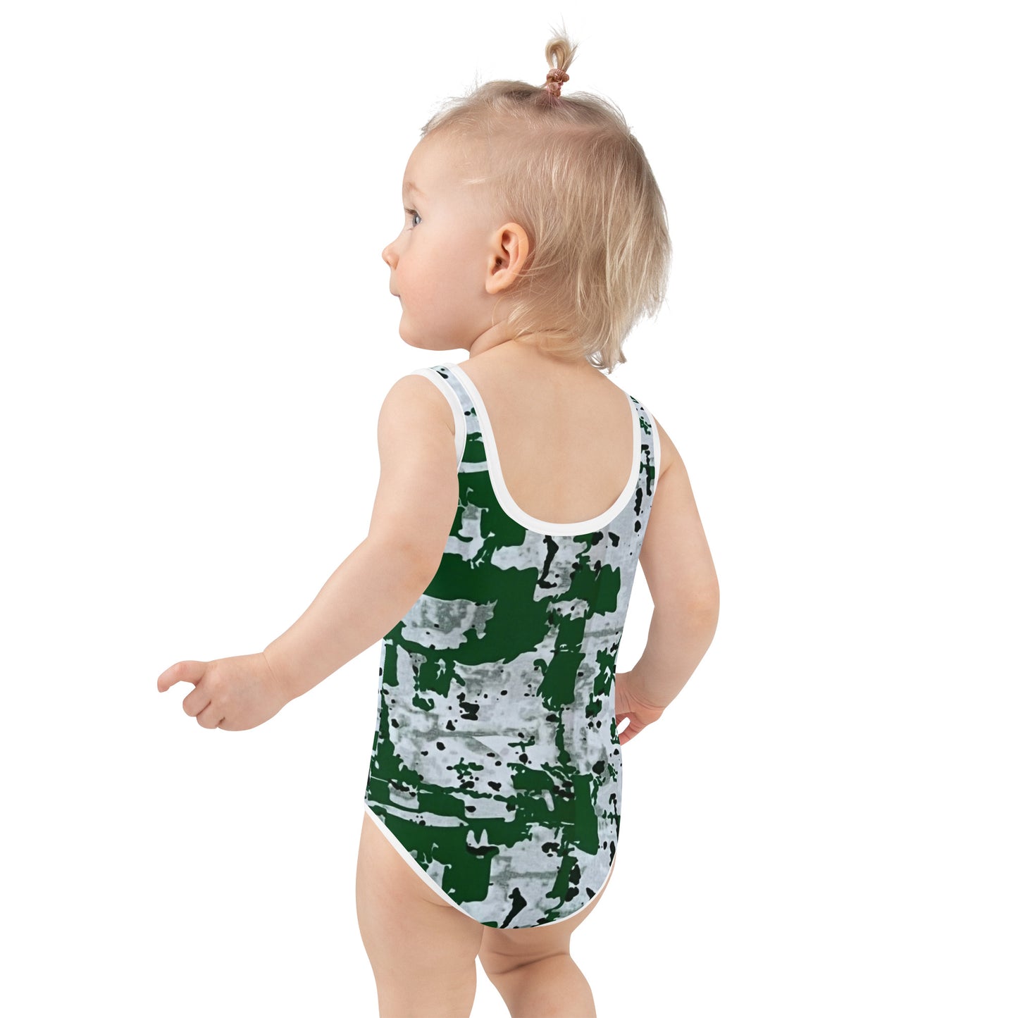 Green Camo Adire Kids Swimsuit