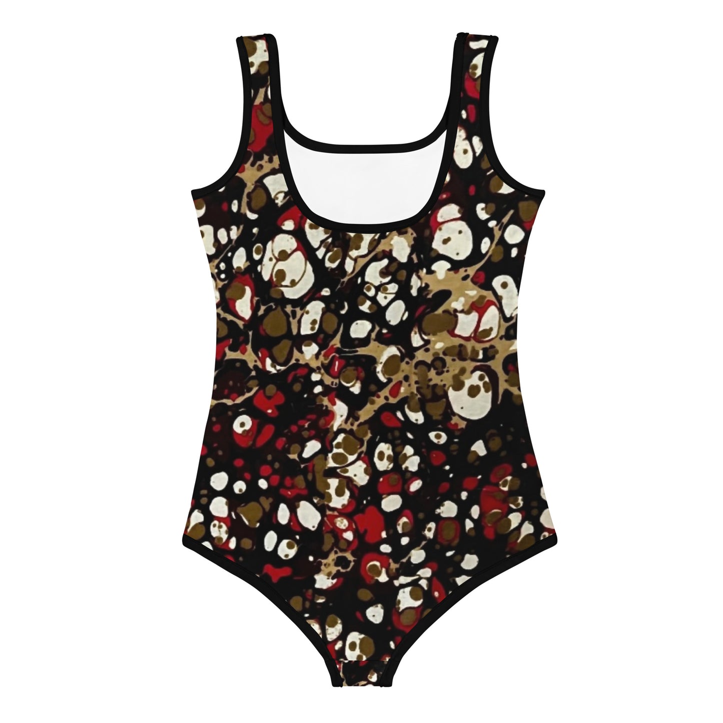 Red Abstract Adire Kids Swimsuit