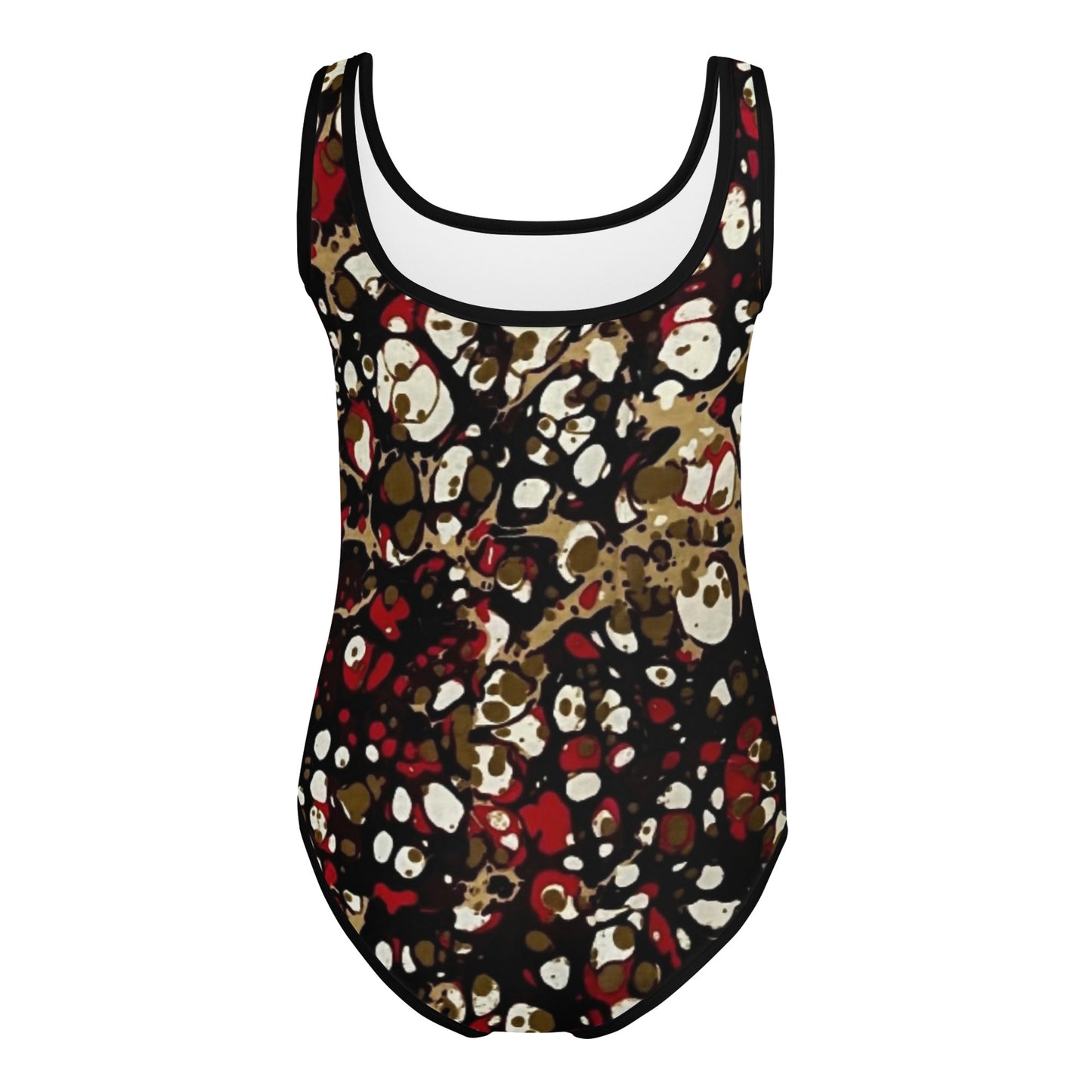 Red Abstract Adire Kids Swimsuit