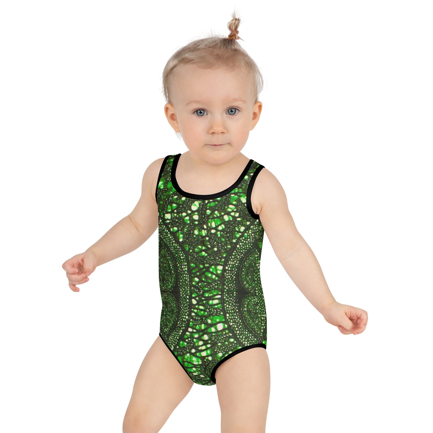 Green Peas Ankara Kids Swimsuit