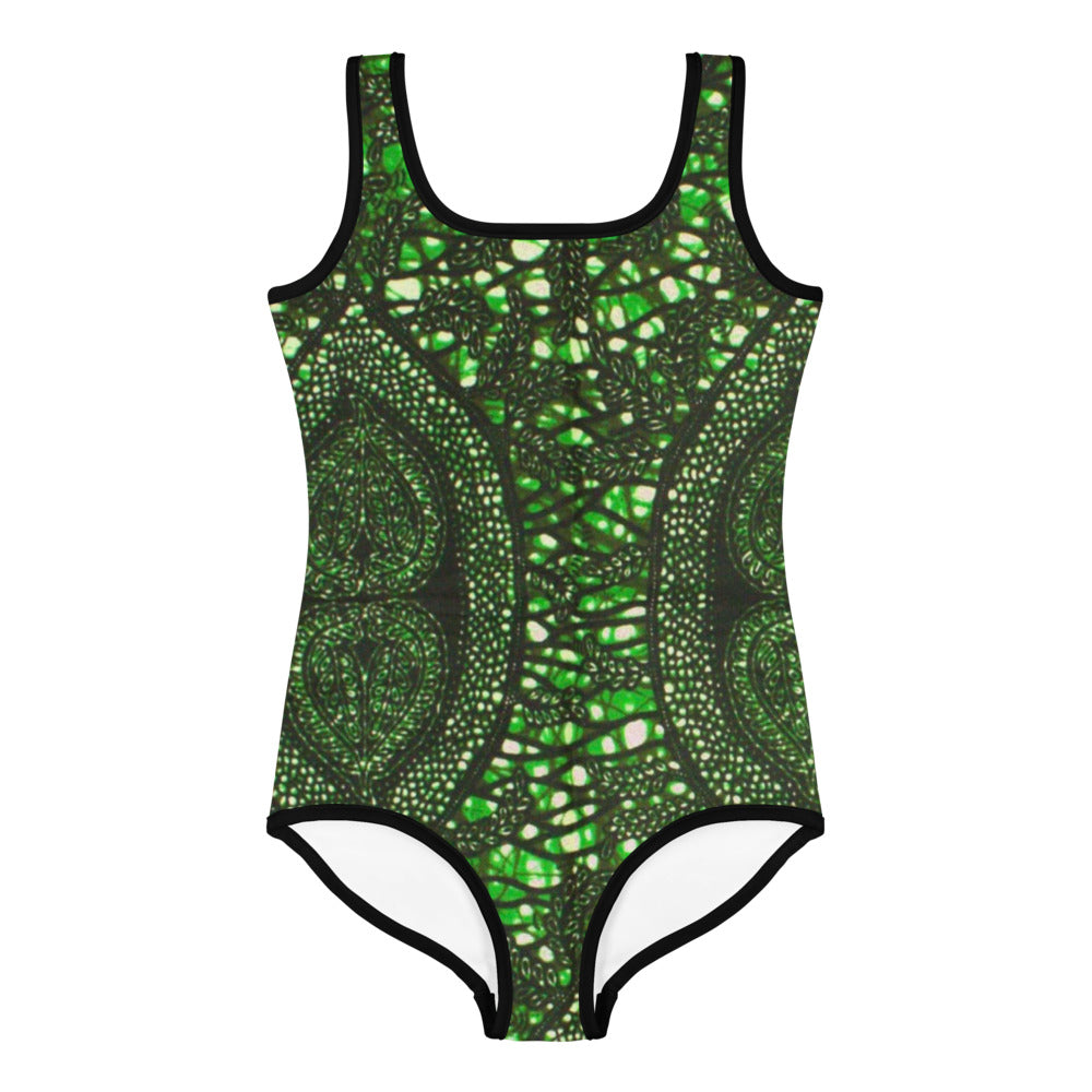 Green Peas Ankara Kids Swimsuit