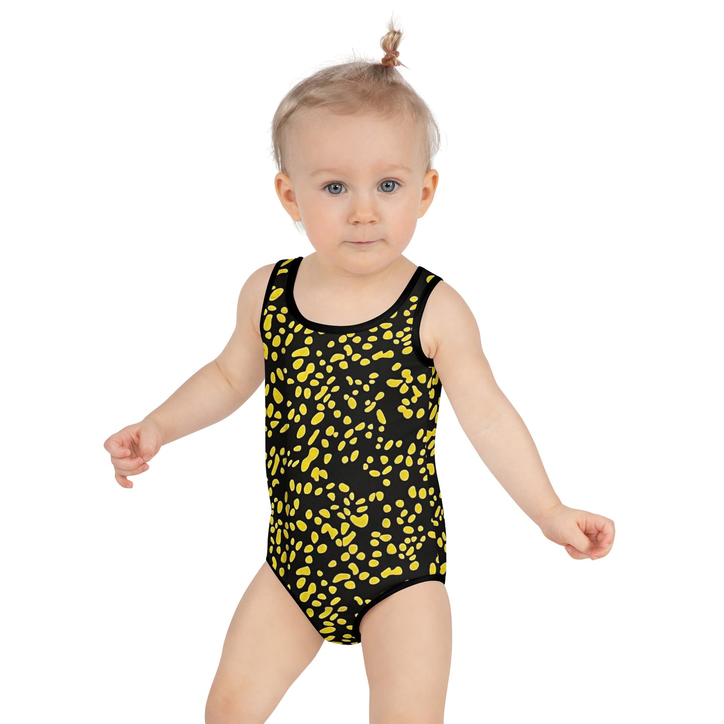 Yellow Dots Adire Kids Swimsuit