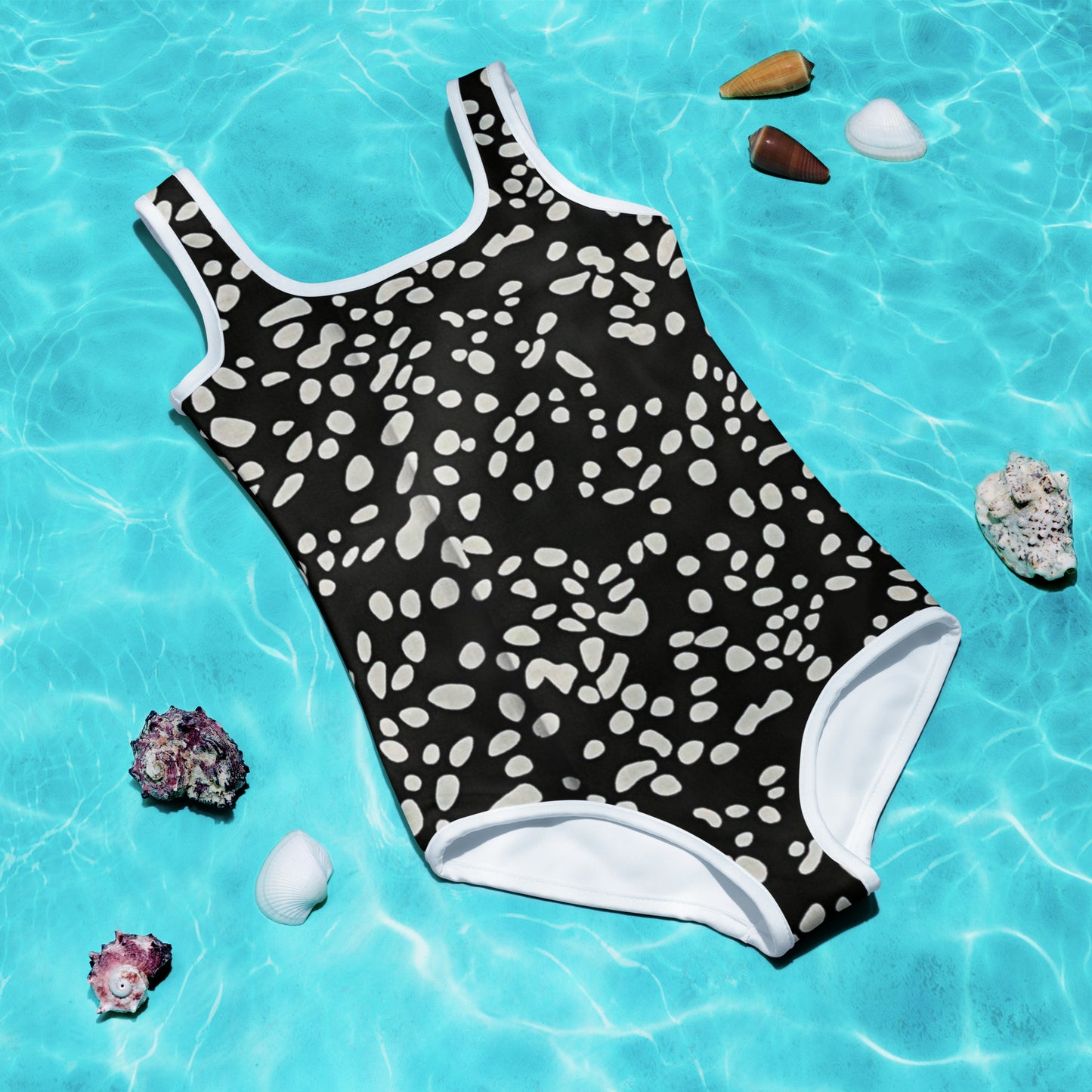 White Dots Adire Kids Swimsuit