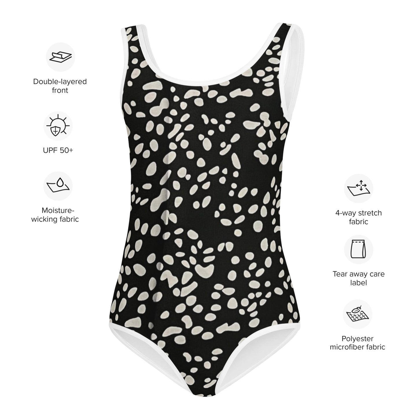 White Dots Adire Kids Swimsuit