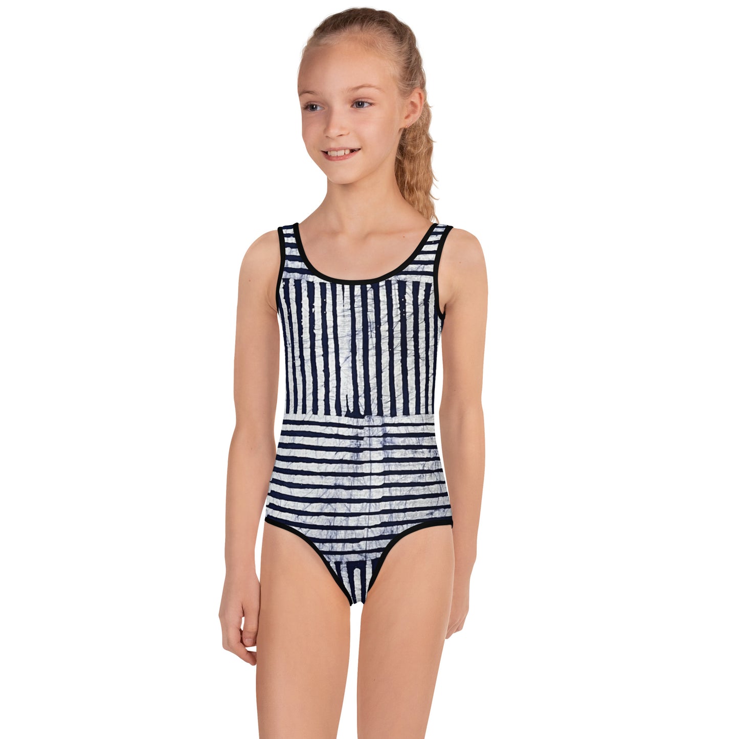 Stripey Adire Kids Swimsuit