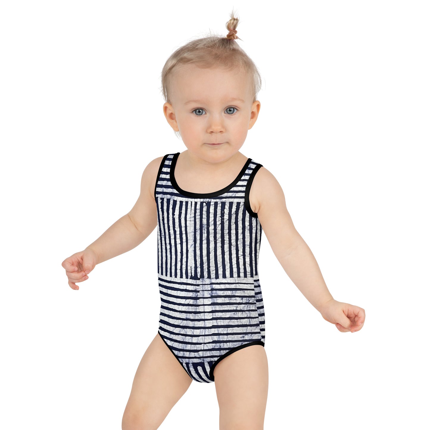 Stripey Adire Kids Swimsuit