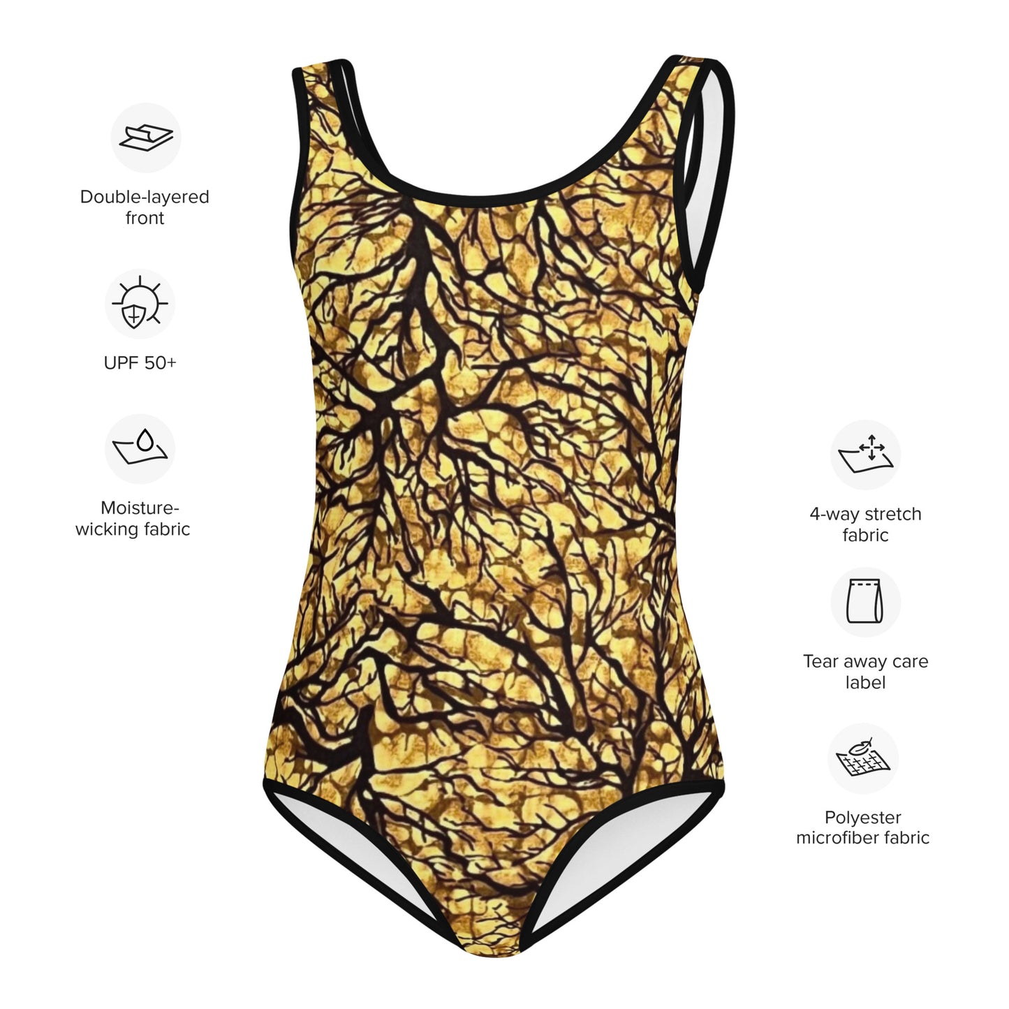 Trees Adire Kids Swimsuit