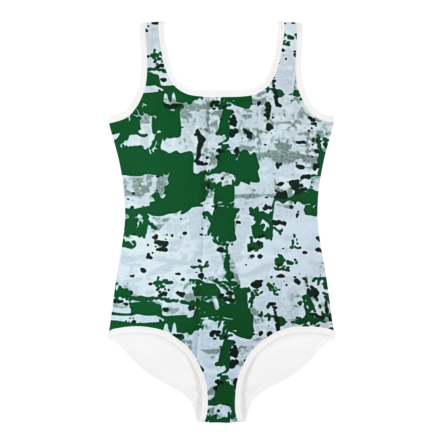 Green Camo Adire Kids Swimsuit