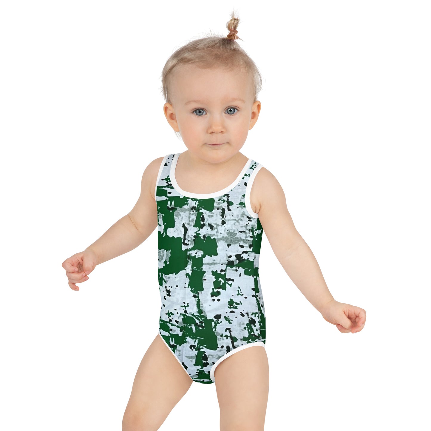 Green Camo Adire Kids Swimsuit